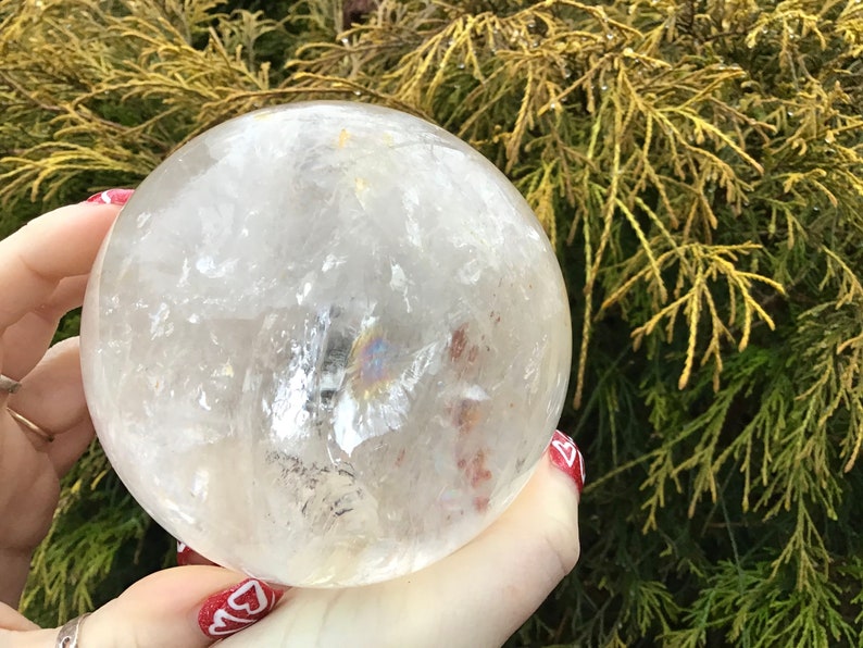 Quartz Crystal Ball Large 2 Lb. 6 Oz. 3 1/2 Wide Red Etsy