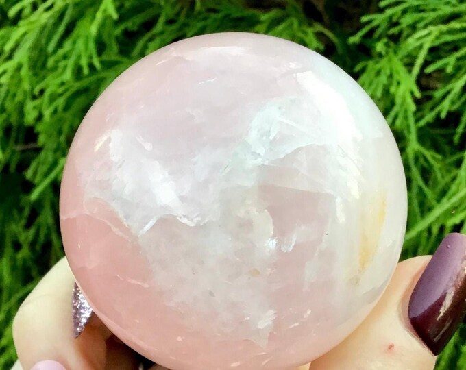 CLEARANCE ~ Rose Quartz Crystal Ball ~ 7.4 oz. ~ 2" Wide Polished Sphere ~ Beautiful Sparkling Pink ~ Reiki, Altar Display