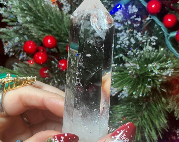 High Altitude Himalayan Clear Quartz Crystal Point ~ Large 3.4 oz. Wand ~ 4" Long ~ One of a kind Specimen