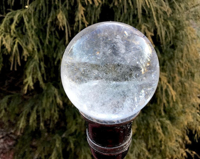 Clear Quartz Large 4.7 oz. Crystal Ball ~ 1 1/2" ~ Sphere Rainbow Inclusions ~ Beautiful Display Reiki Altar Feng Shui ~ Fast Free Shipping