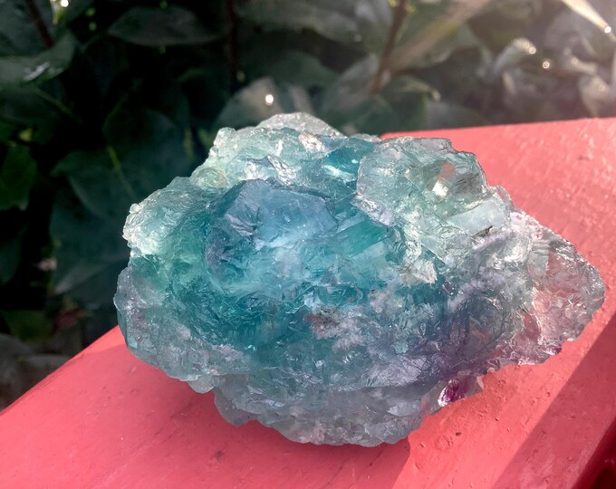 Blue Fluorite Crystal Cluster ~ Large 8 oz. ~ 3" Long ~ Throat Chakra, Third Eye Reiki Healing Altar Display ~ Metaphysical Home Decor ~