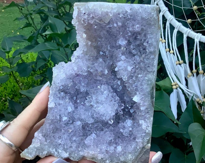 CLEARANCE! ~ Amethyst Crystal Cluster ~ Large 1 lb. 10 oz. ~ 5 1/2" Tall ~ Reiki Display ~ Beautiful Purple Quartz Points ~ Big Specimen