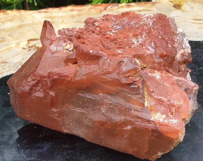 CLEARANCE ~ Red Quartz Crystal Cluster ~ Large 8.8 oz. ~ 3 1/2" Long ~ Root Chakra, Kundalini, Reiki Healing Altar Display, Meditation,
