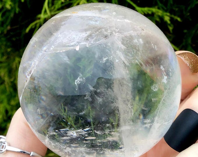 Clear Quartz Crystal Ball ~ Large 10.8 oz. ~ 1 1/2" Wide ~ Reiki Altar, Feng Shui Display, Natural Home Decor ~ Fast & Free Shipping, U.S.A.