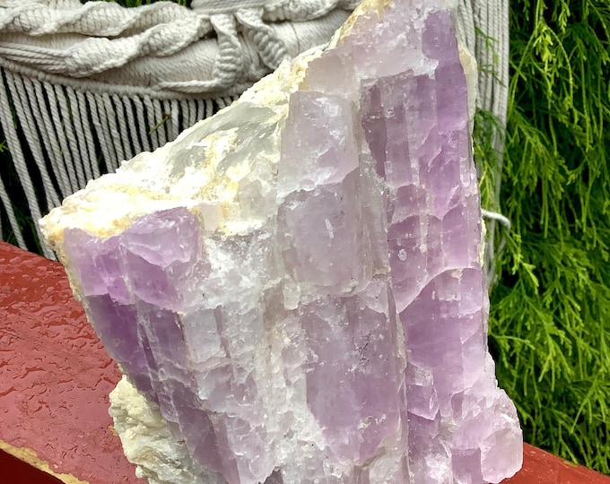 Pink Kunzite Crystal Cluster ~ Large 5 Lb. ~ 7" Tall ~ Natural Albite Matrix ~ Sparkling Lilac Pink Violet Colors