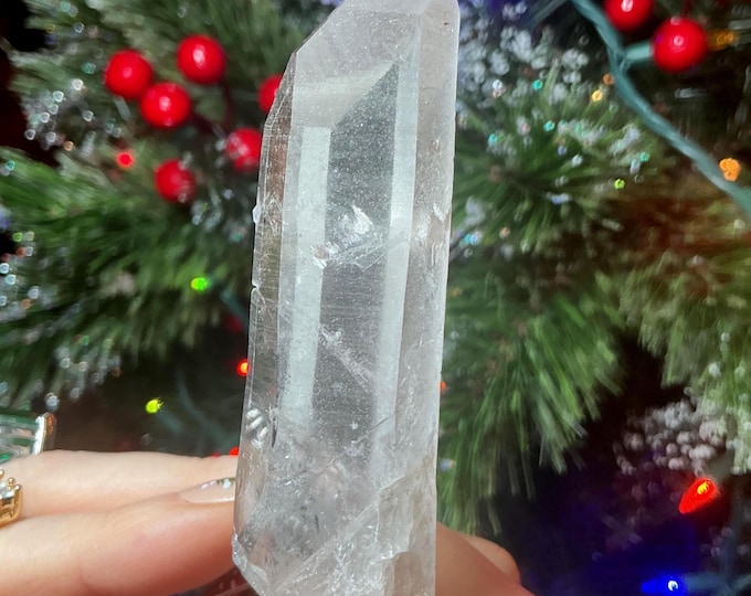 High Altitude Himalayan Clear Quartz Crystal Point ~ Large 2.4 oz. Wand ~ 3 1/2" Long One of a kind Specimen
