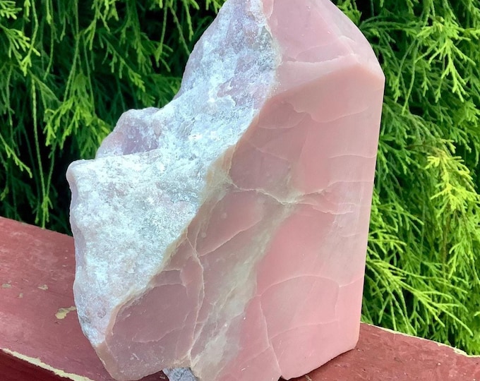Pink Opal Crystal Generator/Cluster ~ Large 4 lb. ~ 7" Tall ~ Love, Beauty, Goddess, Heart Chakra Altar Display ~ Metaphysical Home Decor