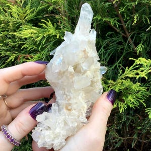Clear Quartz Crystal Cluster ~ 11 oz. ~ 6&quot; Long ~ Super High Quality Metaphysical Home Decor ~ Mined in Arkansas, USA ~ Fast & Free Shipping