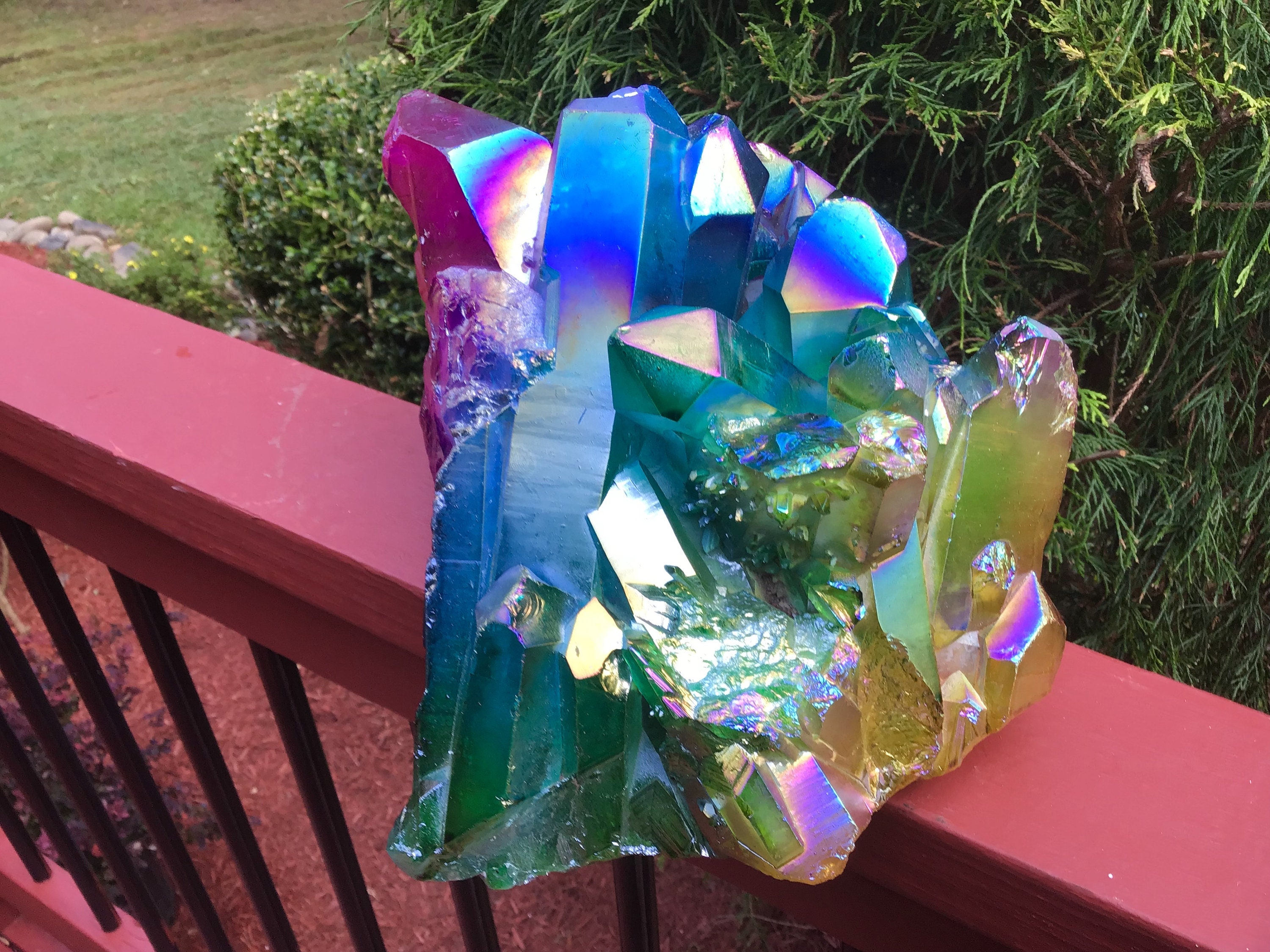 Aura Quartz Crystal Large 16 lb. Cluster 10 Long Etsy