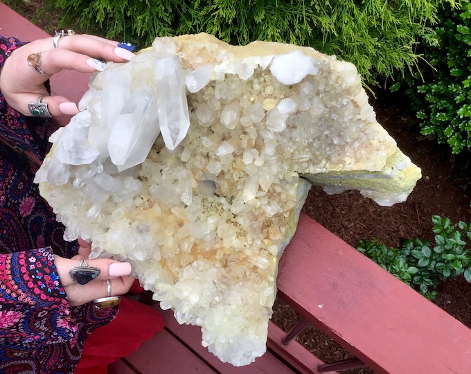 Clear Quartz Golden Healer Crystal Cluster ~ Large 22 Lb. 9 oz. ~ 12" Long ~ Gorgeous  ~ Entryway Display Centerpiece ~ Fast & Free Shipping