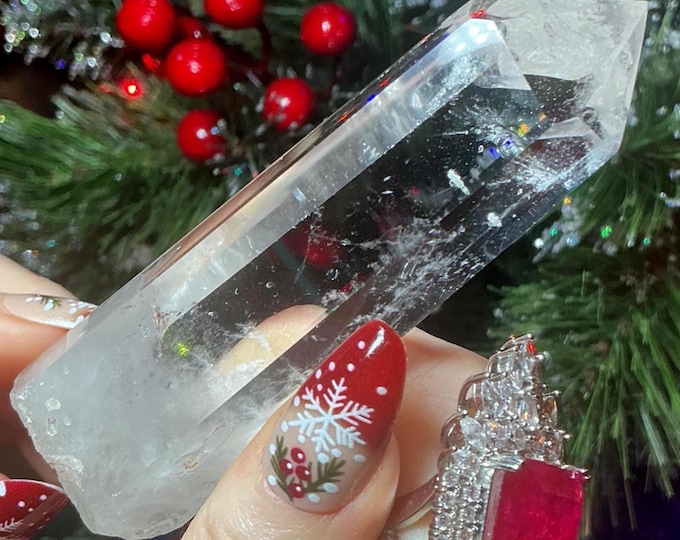 CLEARANCE! ~ High Altitude Himalayan Clear Quartz Crystal Point ~ Large 3.4 oz. Wand ~ 4" Long ~ One of a kind Specimen