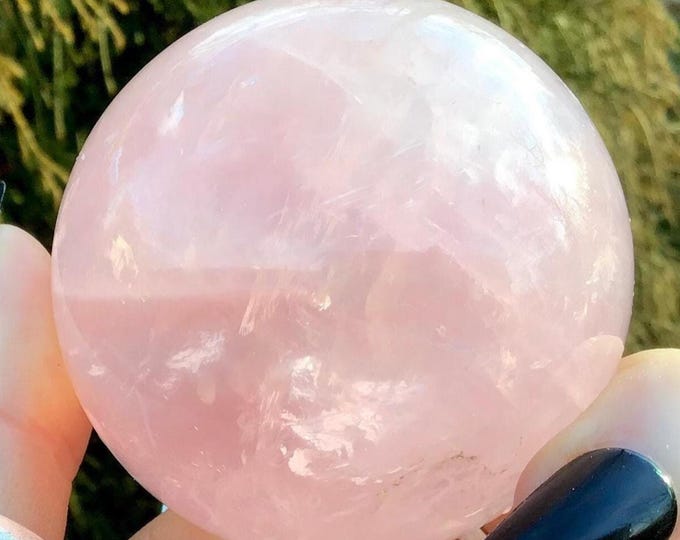 CLEARANCE ~ Rose Quartz Crystal Ball ~ 8.6 oz. ~ 1 1/2" Wide ~ Pink Heart Chakra Reiki Display ~ Love, Beauty, Goddess Altar ~ Home Decor