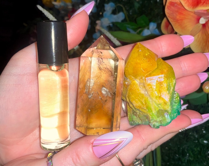 Citrine Morning ~ Crystal Goddess 888 Exclusive Set ~ Combining Poetry, Scent and Crystals for a Multi-Sensory Experience ~