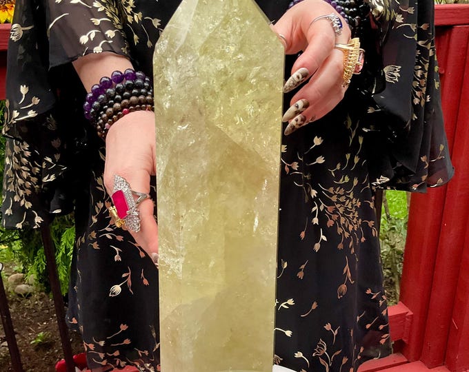 Citrine Crystal Generator ~ 14 Lb. 14 oz. ~ 18" Tall ~ Stunning Natural Metaphysical Home Decor ~ Feng Shui, Reiki, Altar, Entryway Display