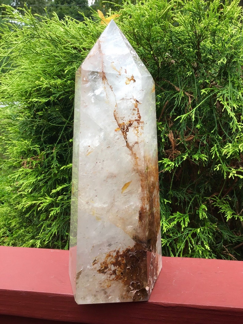 Clear Quartz Crystals Large 8 lb. 14 oz. Generator 11 Tall Golden Healer Sparkling Silver Inclusions Big Free-Standing Tower image 8