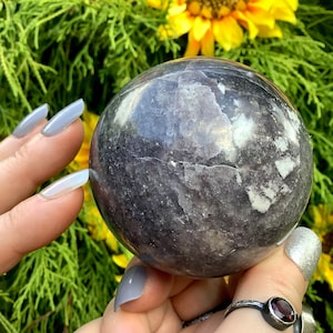 Lepidolite Crystal Ball ~ 15 oz. ~ 2 1/2&quot; Wide Sphere ~ Sparkling Purple Color ~ Altar, Feng Shui, Home Decor, Display ~ Free Fast Shipping