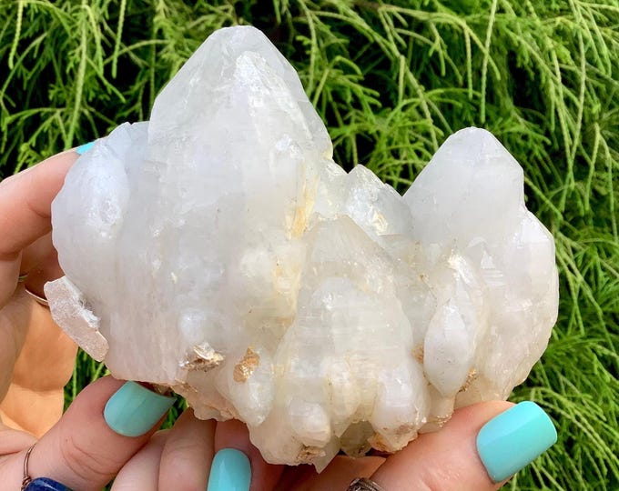 Himalayan Healing Quartz Crystal Cluster ~ Large 1 Lb. 5 oz. ~ 4" Long ~ Sparkling Striations ~ Double Terminated Points ~ Fast Shipping ~