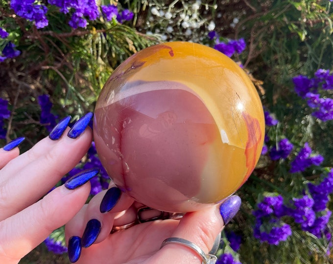 Mookaite Jasper Crystal Ball ~ 1 Lb. 9 oz. ~ 3" Wide ~ Colorful Polished Sphere ~ Beautiful Reiki, Altar Display ~ Fast & Free Shipping