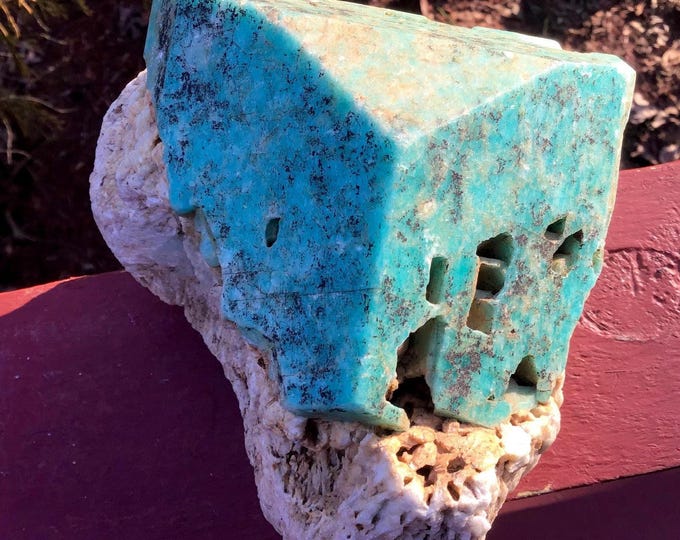 CLEARANCE! ~ Amazonite Crystal Cluster ~ Large 4 Lb. ~ 5" Long ~ Rare Ethiopian Specimen ~ Throat Chakra Reiki Healing Altar Display