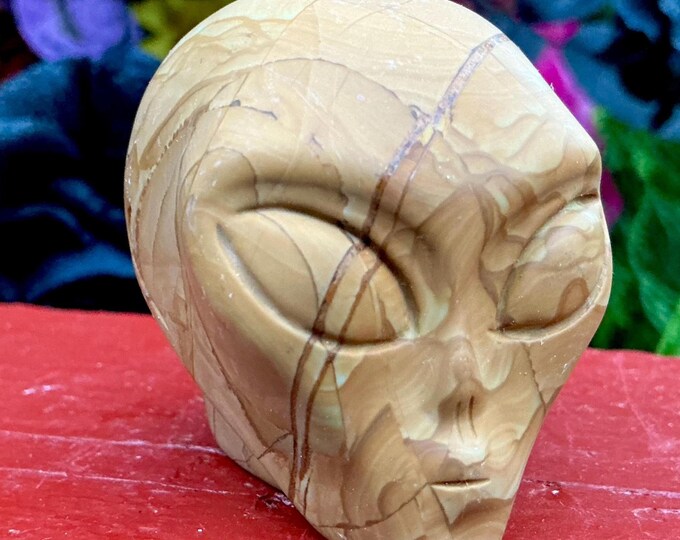 CLEARANCE ~ Picture Jasper Alien Mini Crystal Skull ~ Large 5 oz. ~ 2" Tall ~ With Subtle Gray Patterns ~ Fast & Free Shipping