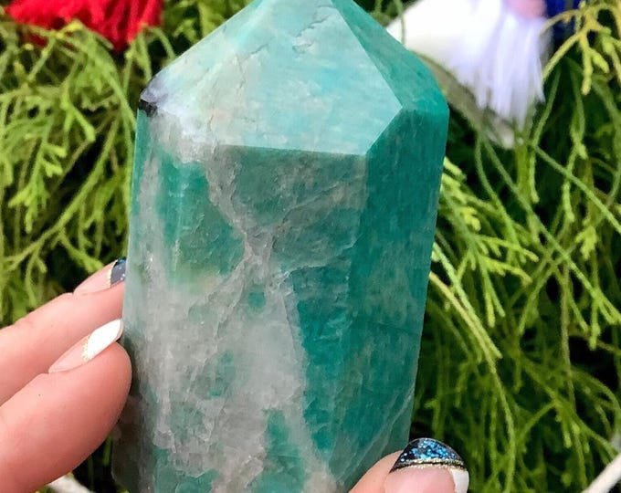 CLEARANCE ~ Amazonite Crystal Generator ~ 8 oz. ~ 3" Tall ~ Beautiful Blue Green Specimen ~ Throat Chakra