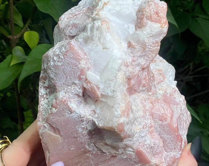 Pink Opal Crystal Generator/Cluster ~ Large 4 lb. ~ 5 1/2" Tall ~ Sparkling Pink & White Colors, Meditation Stone ~ Fast Free Shipping USA