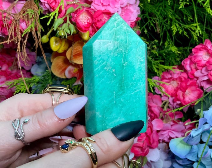 Amazonite Crystal Generator ~ 7 oz. ~ 3 1/2" Tall ~ Natural Polished Point ~ Beautiful Mineral Specimen ~ Free & Fast Shipping from U.S.A. ~
