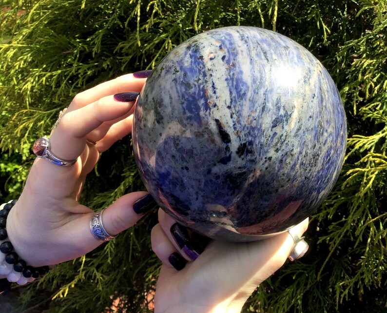 Sodalite Crystal Outlet sale feature Inventory cleanup selling sale Ball Royal Blue Large Lb. 8 Polished Sphe 6 oz.
