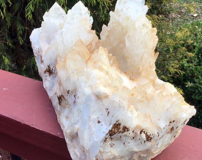 Golden Healer Elestial Quartz Crystal Cluster ~ Large 10 Lb. 14 oz.  ~ 10" Long ~ Big Sparkling Points ~ Fast & Free Shipping from U.S.A. ~
