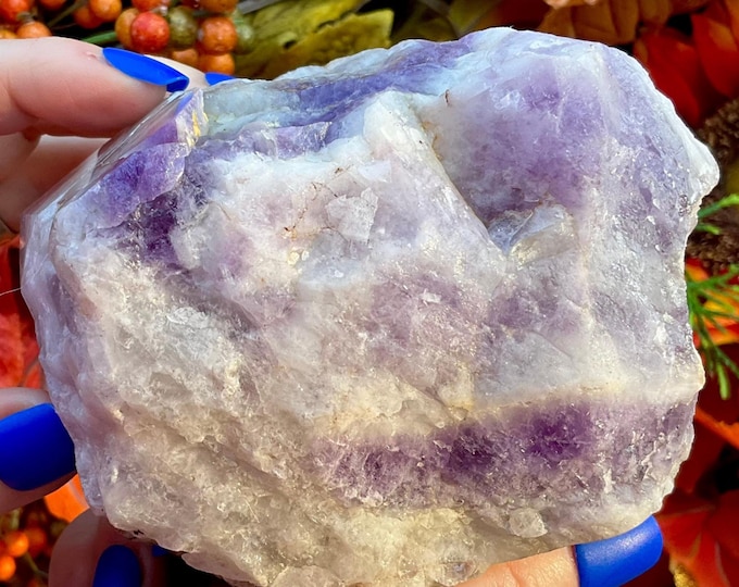 Chevron Amethyst Crystal Point ~ 1 Lb. 11 oz. ~ 5" Long ~ Gorgeous Purple Raw Mineral Specimen ~ Feng Shui, Reiki, Altar ~ Fast Shipping