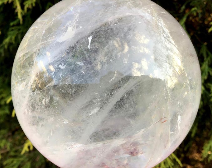 Clear Quartz Crystal Ball ~ Large 1 lb. 15 oz. ~ 3" Wide ~ Beautiful Display ~ Altar, Meditation, Natural Home Decor ~ Fast & Free Shipping