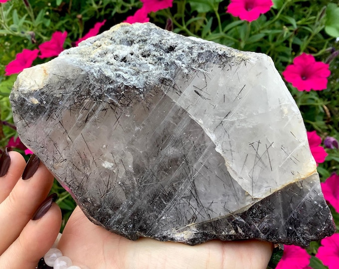 Nirvana Quartz Crystal Cluster ~ Large 1 lb. 14 oz. ~ 6" Long ~ Actinolite Inclusions ~ Himalayan, Glacial, Ice Quartz, Fast & Free Shipping
