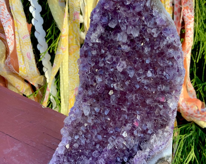 Amethyst Crystal Cluster ~ Large 1 lb. 8 oz. ~ 5" Tall ~ Home Decor ~ Beautiful Purple Quartz Points ~ Big Specimen ~ Fast & Free Shipping