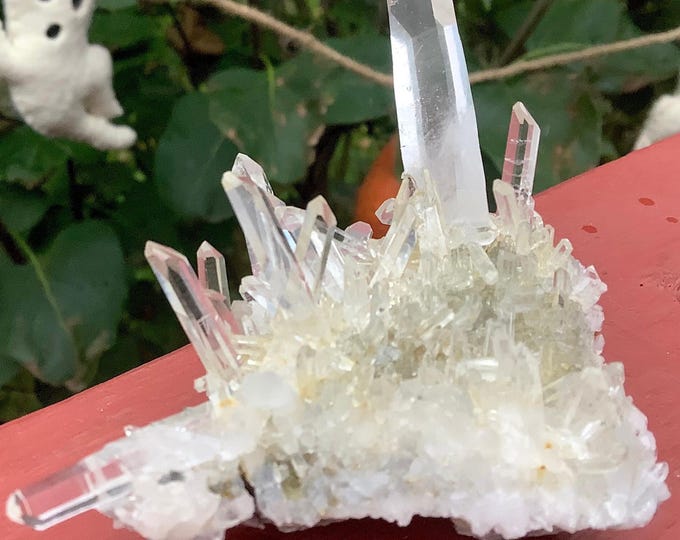 Ultra Clear Quartz Crystal Cluster ~ 2 oz. ~ 3" Long ~ Sparkling Points, Exceptional Clarity ~ Reiki, Altar, Decor