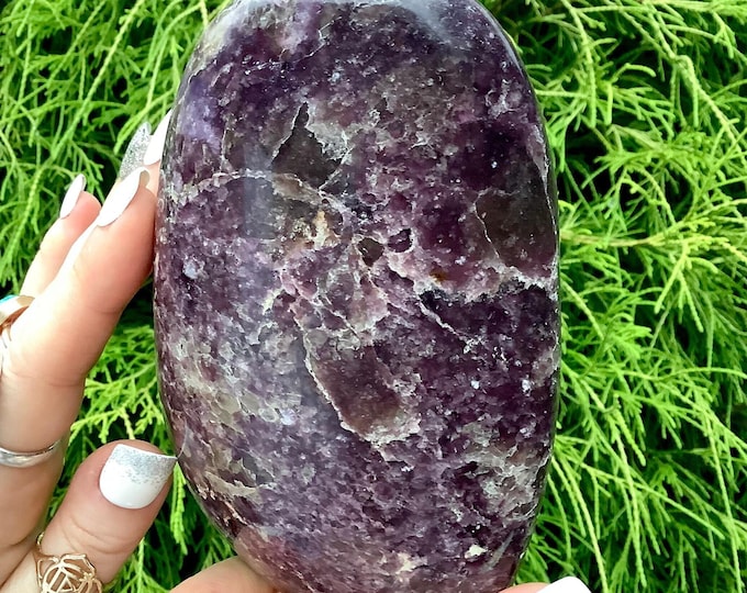 Purple Lepidolite Free Form Crystal ~ Large 1 Lb. 14 oz. 5" Tall ~ Flashing Sparkling Silver Mica Inclusions ~ Fast & Free Shipping from USA