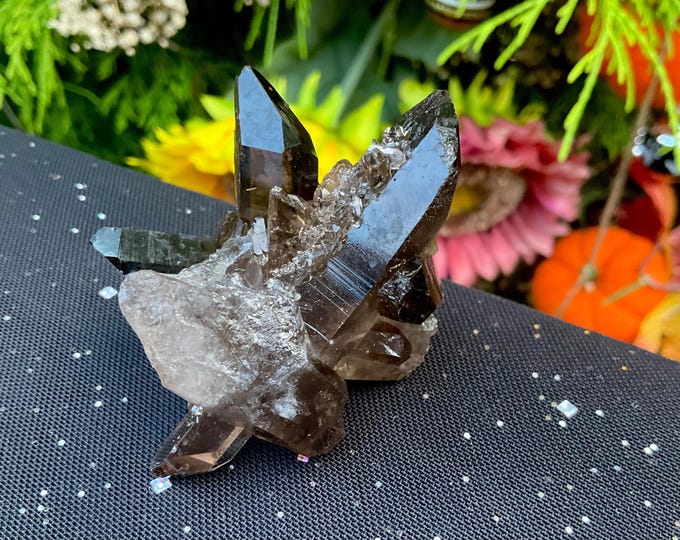 Smokey Quartz Crystal Cluster ~ 2.5 oz.~ 2 1/2" Long ~ Sparkling Golden-Brown Colors ~ Perfect for Meditation ~ Fast & Free Shipping U.S.A.