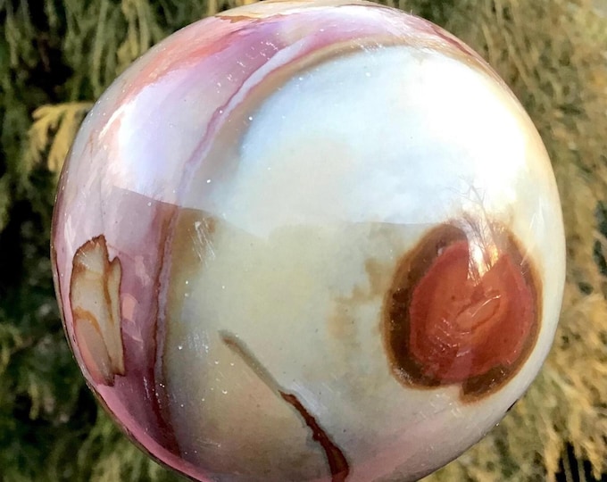 CLEARANCE! ~ Polychrome Jasper Crystal Ball ~ 14.5 oz. ~ 2" Wide ~ Smooth, Glossy, Soothing Metaphysical Home Decor ~ Reiki Healing