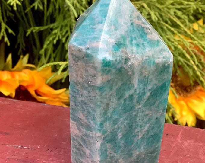 Amazonite Crystal Generator ~ 6.2 oz. ~ 3" Tall ~ Natural Polished Point ~ Beautiful Mineral Specimen ~ Free & Fast Shipping ~