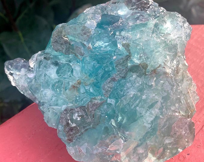 Blue Fluorite Crystal Cluster ~ Large 8 oz. ~ 3" Long ~ Throat Chakra, Third Eye Reiki Healing Altar Display ~ Metaphysical Home Decor