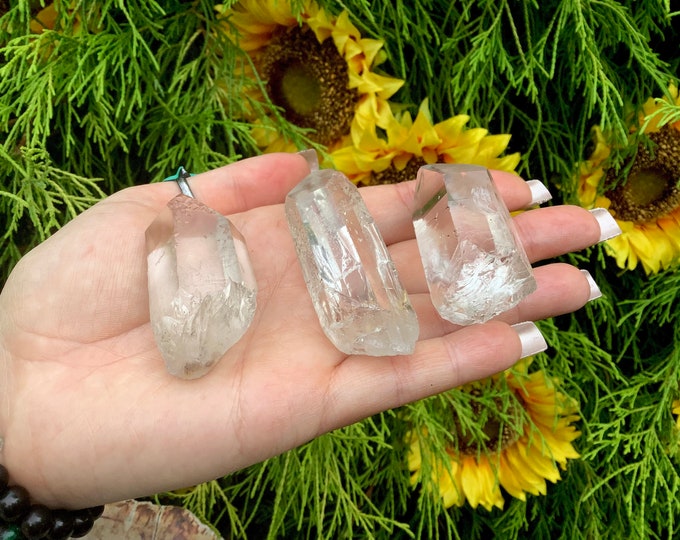 Clear Quartz Crystal Trio ~ 3 Ultra Clear Points ~ 2" Long ~ 5 oz. ~ Perfect for Gifting, Grids, Reiki ~ Fast & Free Shipping from U.S.A. ~