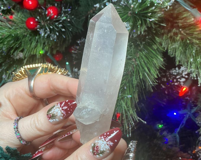 Himalayan Clear Quartz Crystal Point, 3.8 oz. ~ 4" Long ~ High Altitude Healing Wand