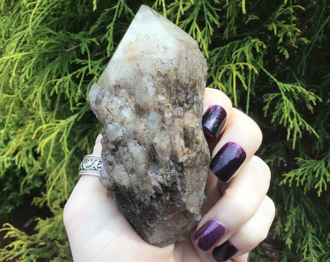 Congo Citrine Elestial Crystal ~ Large 8.9 oz. ~ 4" Long ~ Meditation, Reiki, Altar Display ~ Metaphysical Home Decor ~ Fast & Free Shipping