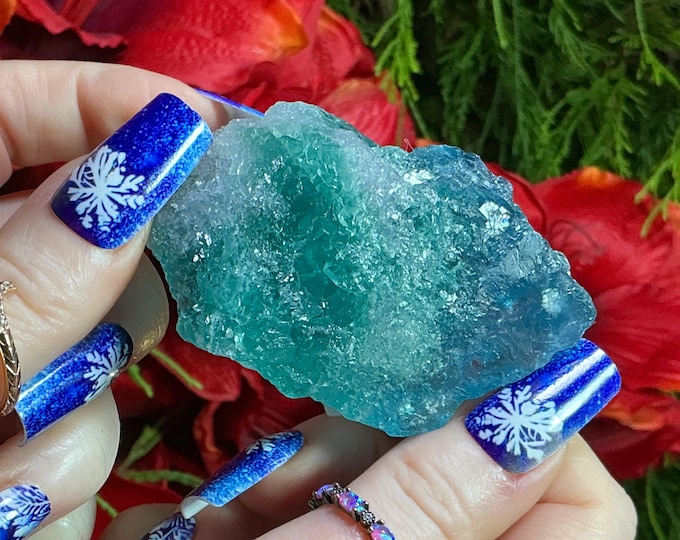 Blue Fluorite Crystal Cluster ~ 5 oz. ~ 3" Long ~Translucent Cubic Formation