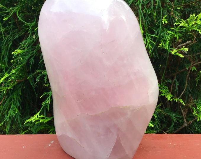 CLEARANCE! ~ Rose Quartz Crystal Freeform ~ Large 6 Lb. 6 oz. ~ 7" Tall ~ Heart Chakra, Altar Display, Love Stone, Pink Home Decor