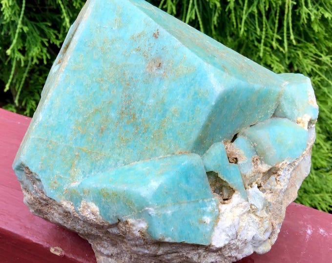 Amazonite Crystal Cluster ~ 3 Lb. 11 oz. ~ 5" Tall ~ Mined In Ethiopia ~ Beautiful Natural Mineral Specimen