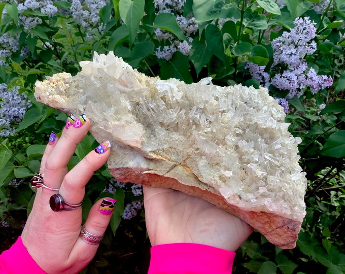 Clear Quartz Crystal Cluster ~ Large 5 Lb. ~ 10" Long ~ Ultra Sparkling Water Clear Points ~ Home Display ~ Fast & Free Shipping from U.S.A.