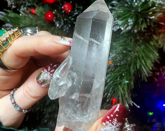 High Altitude Himalayan Clear Quartz Crystal Point ~ Large 2.6 oz. Wand ~ 3 1/2" Long One of a kind Specimen