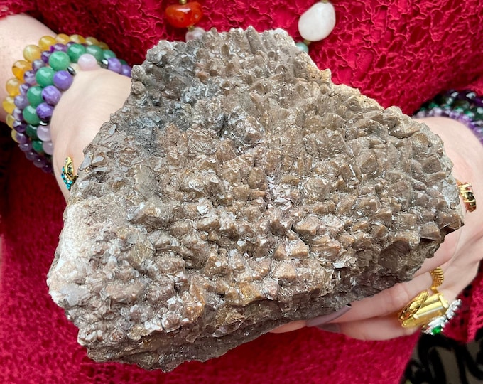 CLEARANCE ~ Cave Calcite Crystal Cluster ~ Large 1 Lb. 12 oz. ~ 5" Long ~ Natural Display Mineral On Matrix ~ Sparkling Points