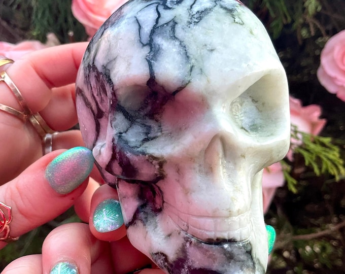 Picasso Jasper Crystal Skull ~ Large 1 Lb. 5 oz. ~ 4" Long ~ One-of-a-Kind Carving ~ High Quality Hand Carved ~ Fast & Free Shipping, USA ~