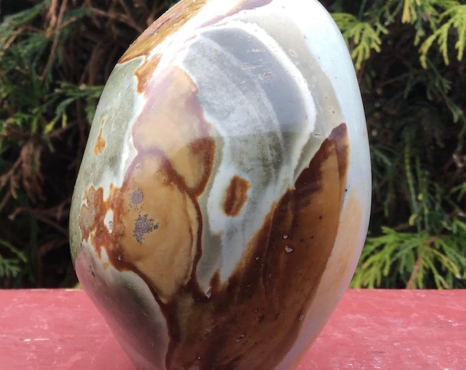 CLEARANCE! ~ Ocean Jasper Flame Large Polished 15 oz. Stone ~ 3 1/2" Tall ~ Desert ~ Atlantis Stone ~ Polychrome ~ Displays Beautifully